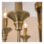 Lampa wisząca Abu Dhabi - P06871BR COSMO Light nowoczesna lampa z metalową podstawą o wykończeniu mosiężnym biały okrągły abażur w kształcie tuby 60 cm  - 5