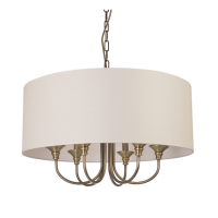 Lampa wisząca Abu Dhabi - P06871BR COSMO Light nowoczesna lampa z metalową podstawą o wykończeniu mosiężnym biały okrągły abażur w kształcie tuby 60 cm 