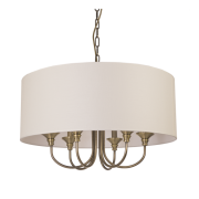 Lampa wisząca Abu Dhabi - P06871BR COSMO Light nowoczesna lampa z metalową podstawą o wykończeniu mosiężnym biały okrągły abażur w kształcie tuby 60 cm 