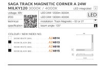 Oprawa narożna do szyny SAGA 30 TRACK MAGNETIC CORNER A 24W MILKY 120 BIAŁA 3000K/4000K - 2