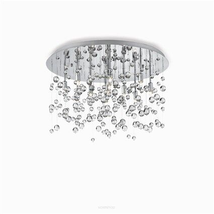 Plafon Neve PL8 Ideal Lux  022222 Klosz tworzy dekoracyjne szklane bombki zawiszone na nylonowych strunach