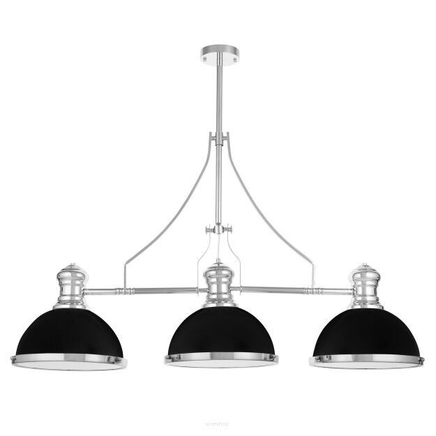 Lampa wisząca ETTORE W3 LUMINA DECO LDP 710-3 (BK+CHR) loftowa czarny chrom 3x E27