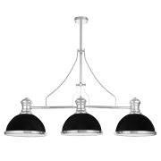 Lampa wisząca ETTORE W3 LUMINA DECO LDP 710-3 (BK+CHR) loftowa czarny chrom 3x E27