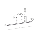 Lampa wisząca LENS LINE section Aquaform 50282 techniczna różne kolory oraz długości nad stół - 2