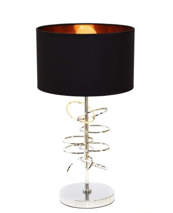 Lampa stołowa  MILARI LDT 5530 (BK+CHR) Lumina Deco elegancka
