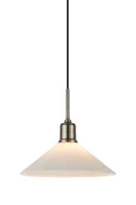Lampa wisząca Vela 1L E27 108867 Markslojd antyczny mosiądz/biała Ø25cm