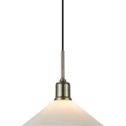 Lampa wisząca Vela 1L E27 108867 Markslojd antyczny mosiądz/biała Ø25cm