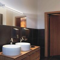 MAREA 21W KINKIET ORLICKI DESIGN nad lustro z metalu w kolorze chromu i białej pleksi