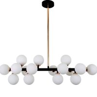 Lampa wisząca PETRICA LDP 6033-16 (BK+GD) Lumina Deco czarno-złota nowoczesna