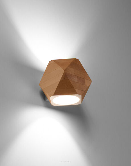 Kinkiet WOODY SL.1008 SOLLUX LIGHTING geometryczny drewniany G9