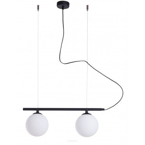 Lampa wisząca BERYL GLASS czarna 2 białe kule ALDEX 1006H1  