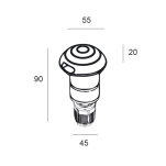 Lampa zewnętrzna LIVIA 007/1 Elkim Okrągła w kolorze aluminium IP65 LED 3000K/4000K - 3