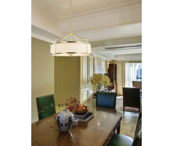 Lampa wisząca Stanza Old Gold M Orlicki Design artdeco beżowy abażur