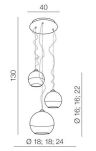 Lampa wisząca SILVER BALL 3 AZ4750 Azzardo chromowane kule różnej średnicy - 2