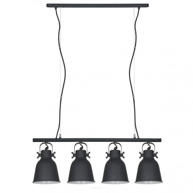 Lampa wisząca LAVARE MD-HN82608-4-BK+WH Italux SUROWA W INDUSTRIALNYM  STYLU BIAŁO / CZARNA 4 x E27