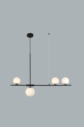 Lampa wisząca SANTANDER AZ4418 Azzardo CZARNA Z BIAŁYMI KULAMI