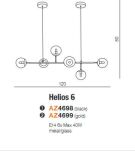 Lampa wisząca HELIOS 6 AZ4698 Azzardo nowoczesna czarna - 3