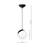 Lampa wisząca SFERA BLACK biało-czarna 1xE27 60W  MIALGRO  MLP5739 - 2