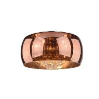 Plafon Buzz AZzardo 42610-5 AZ1646   lampa w kolorze miedzi z jej wnętrza wydobywają się krysztalki