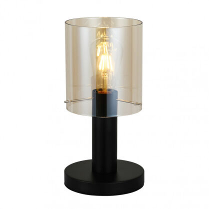 Lampa stołowa SARDO TB-5581-1-BK+AMB Italux Czarna z bursztynowym kloszem