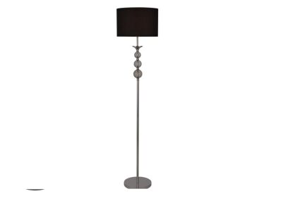Lampa podłogowa Rea RLL93163-1B Zuma Line czarny okrągły abażur podstawa chromowana kryształowe kule