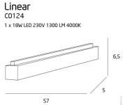 Lampa sufitowa listwa Linear C0124 Maxlight nowoczesna kolor biały   - 2
