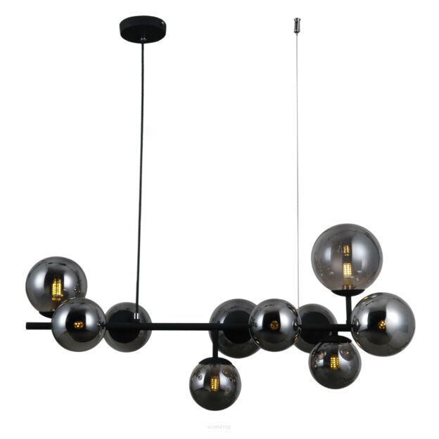 Lampa wisząca Frontera PND-40423-10 Italux Czarne kule art. deco
