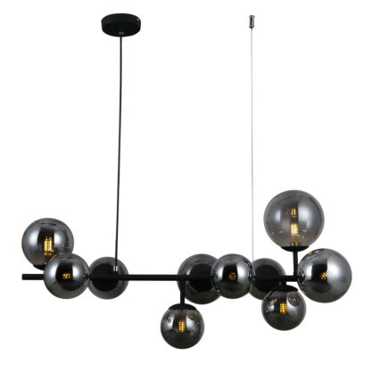 Lampa wisząca Frontera PND-40423-10 Italux Czarne kule art. deco
