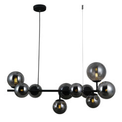 Lampa wisząca Frontera PND-40423-10 Italux Czarne kule art. deco