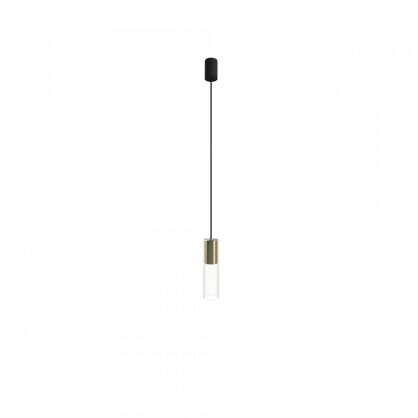 Lampa wisząca Cylinder solid M GU10 czarno/mosiężna 7868