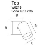 Kinkiet TOP I W0219 MAXlight CZARNY Nowoczesny  tuba GU10 - 2