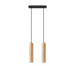 LAMPA  WISZĄCA LINO 2  DREWNIANE TUBY NA CZARNEJ  PODŁUŻNEJ PODSUFITCE PROSTA ELEGANCKA SL.0637 SOLLUX - 4