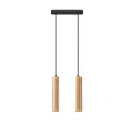 LAMPA  WISZĄCA LINO 2  DREWNIANE TUBY NA CZARNEJ  PODŁUŻNEJ PODSUFITCE PROSTA ELEGANCKA SL.0637 SOLLUX - 4