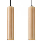 LAMPA  WISZĄCA LINO 2  DREWNIANE TUBY NA CZARNEJ  PODŁUŻNEJ PODSUFITCE PROSTA ELEGANCKA SL.0637 SOLLUX - 6