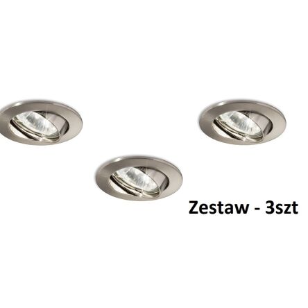Lampa wpuszczana  SWING FI1 NIKIEL Ideal Lux  083148  okrągła aluminiowa ramka kolor niklu wymaga wbudowania w ścianę zestaw 3 szt