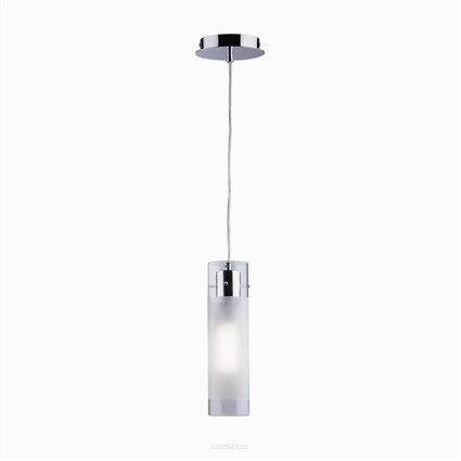 Lampa wisząca FLAM SP1 SMALL Ideal Lux  027357  kształt tuby chromowane wykończenie dyfuzor ze szkła piaskowanego