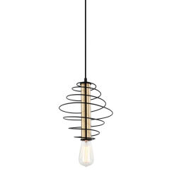 Lampa wisząca MIRREN MDM-3932/1 BK+BRO Italux Nowoczesna lampa wisząca ze spiralnym zdobieniem 