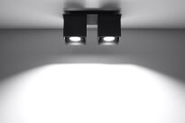 Lampa sufitowa podwójny plafon Quad 2 SOLLUX LIGHTING Czarny kostka SL.0063 techniczna nowoczesna kwadratowa - 2
