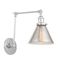 Kinkiet NUBI Lumina Deco LDW 6801-2 (CHR+GR) loftowy na wysięgniku chrom