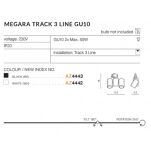 Reflektor do szyny 3F MEGARA 3 TRACK AZ4442 AZZARDO PODWÓJNY BIAŁY GU10 - 2