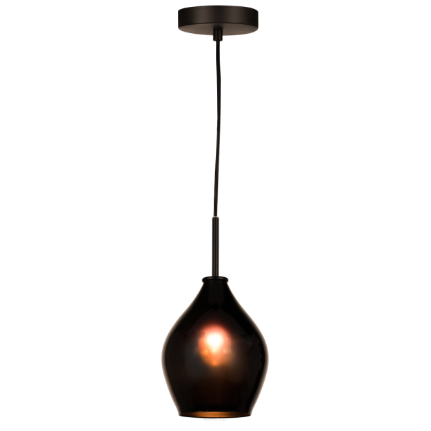 Lampa wisząca Kuala Lumpur - P01557BK pojedynczy zwis o opływowym kształcie kolor czarny