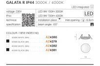 Oprawa wpuszczana GALATA R AZZARDO IP44 LED 9W biała 3000K/4000K - 4