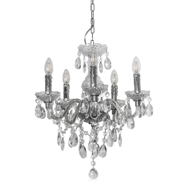 Żyrandol Whiz L.90690/5CLE Italux chrom styl pałacowy elegancki