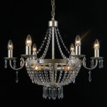 Lampa wisząca CORTINA PND-30138-6+3 ITALUX KORPUS LAMPY W KOLORZE SZAMPAŃSKIM BOGATO ZDOBIONA KRYSZTAŁKAMI IP20 - 2