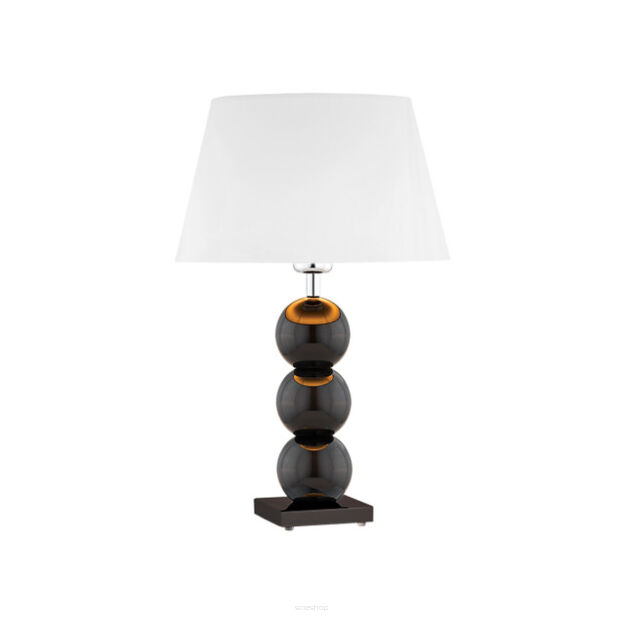 Lampa stołowa FUDŻI 4058 Argon Szykowna czarna podstawa i biały klosz