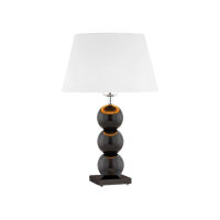 Lampa stołowa FUDŻI 4058 Argon Szykowna czarna podstawa i biały klosz