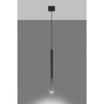 Lampa wisząca MOZAICA 1 SL.0885 SOLLUX LIGHTING cienka tuba czarno-srebrna G9 - 3