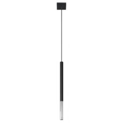 Lampa wisząca MOZAICA 1 SL.0885 SOLLUX LIGHTING cienka tuba czarno-srebrna G9