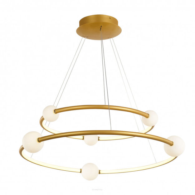 Lampa wisząca Lozanna PND-20112035-2A-GD Italux Modernistyczna dwa złote okręgi