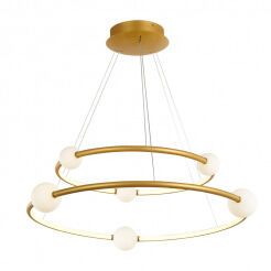 Lampa wisząca Lozanna PND-20112035-2A-GD Italux Modernistyczna dwa złote okręgi